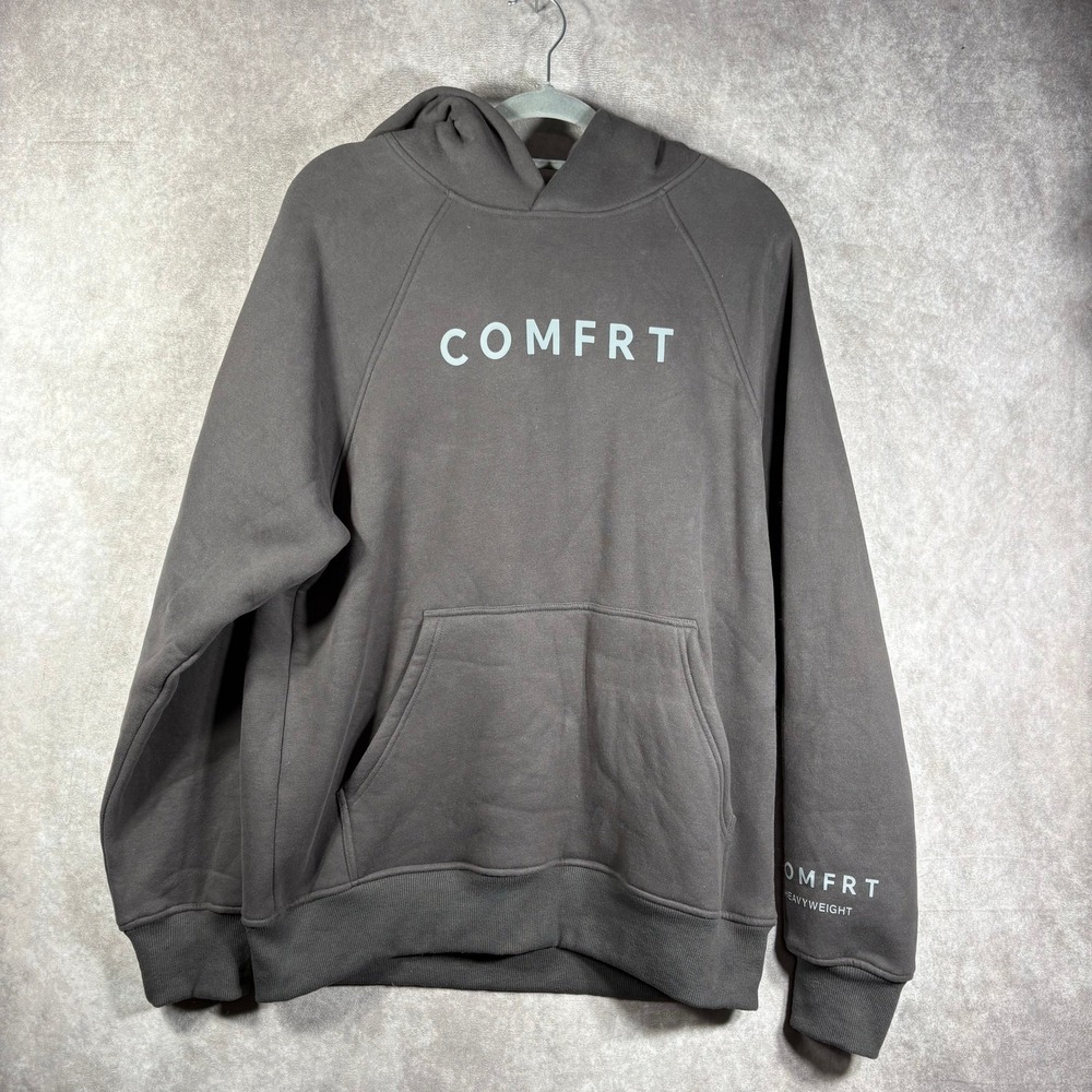 Comfrt Hoodie Sweatshirt Mens Size Medium Gray Heavyweight Pullover Unisex